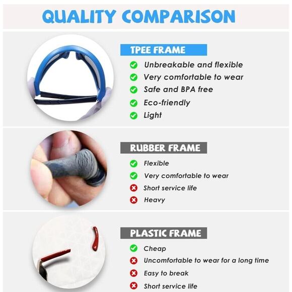 DUCO Polarized Kids Sunglasses with Strap for Boys Girls Youth Sports... - Picture 8 of 8